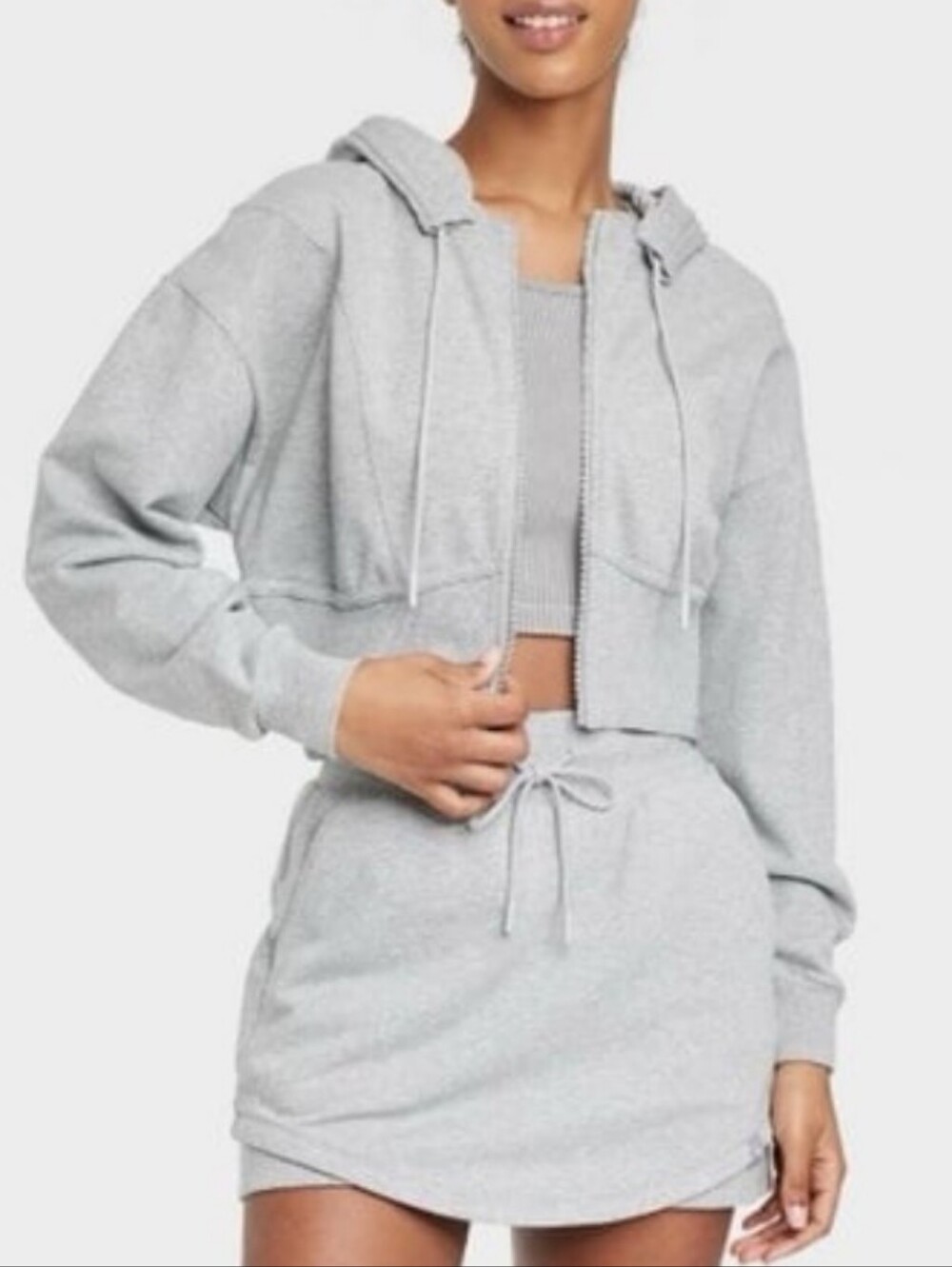 French Terry cropped hoodie